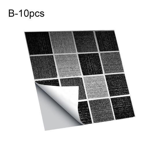 10ks/sada Exquisite Easy Clean Anti-Scratch Samolepicí PVC samolepicí 3D obtisk na dlaždice 3D samolepka na dlaždice