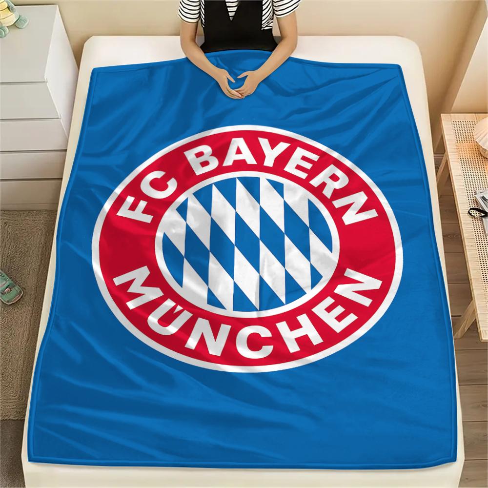 1 szt. Koc flanelowy z nadrukiem FC Bayern Monachium, Wysoka jakość, Na wszystkie pory roku, Wystrój domu, Ciepło i komfort, Idealny na prezenty świąteczne