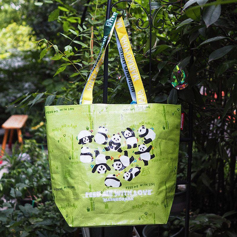 Зубочистка, таблетки и друзья Радужная плетеная сумка Большая вместительная сумка для покупок Оригинальный дизайн Нишевая ручная сумка General Panda Trumpet