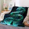 1 Stück leichte Flanelldecke mit Drachenmotiv, bequeme und warme Decke, für Büro, Camping, Sofa, Bett, Wohnzimmer087