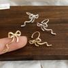 Simple Ribbon Bow Ear Clips for Women Girls Fashion Geometric C-Shaped No Piercing Earrings Y2K Aesthetics Jewelry Gifts