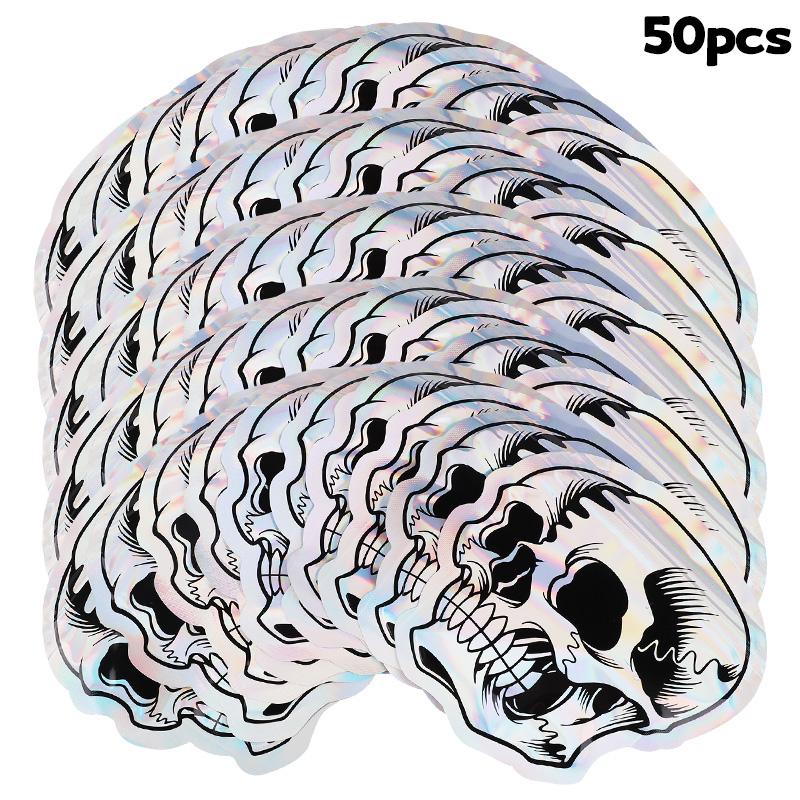 10-100Pcs Halloween Skull Candy Cookie Bag Laser Self Sealing Gift Packaging Bag Plastic Pouch Kids Trick or Treat Party Favors
