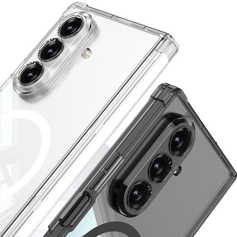 Samsung Z Fold7 Magnetic Case: Transparent, Anti-fall, Airbag Design with Magsafe Wireless Charging Compatibility.