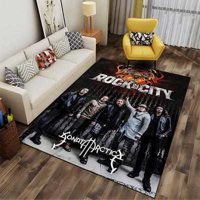 Rock Music Band Graphic Carpet Suitable As a Non-slip Mat for the Living Room or Bedroom Sofa