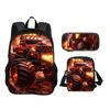 Monster Jam Round Front Bag Backpack Pen Bag Shoulder Bag 3Pcs Set Cartoon Print Student's Best Campus Companion Birthday Gift