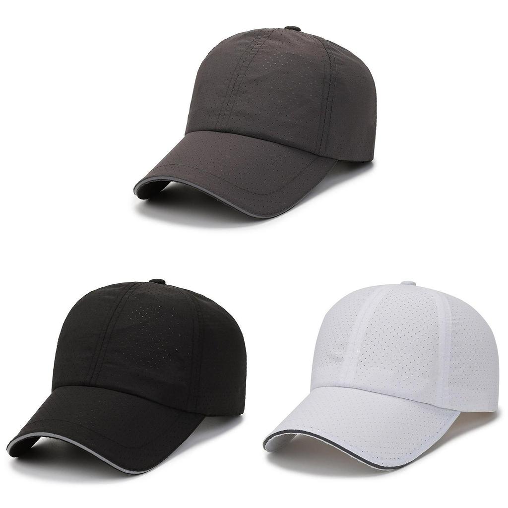 Outdoor Breathable Adjustable Baseball Cap With Reflective Stripe For Men Women Summer Sun Protection