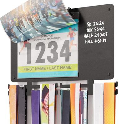 Marathons Medal Display Rack Bib Holder Heavy Duty Multi-functional Wall Mount Runner