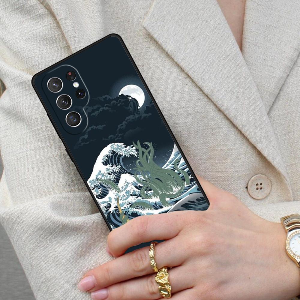 Japanese Wave Anime Dragon Cell Phone Case for Samsung Galaxy S26 Ultra S25 S24 S23 S22 S21 S20 Note10 Cover