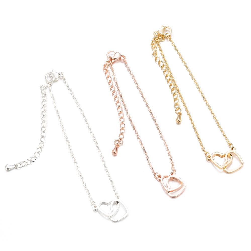 Fashion 3 Colors Stainless Steel Hollow Heart Bracelet for Women Girl Couple Hand Chain Friendship Jewelry Wedding Gift Bangle