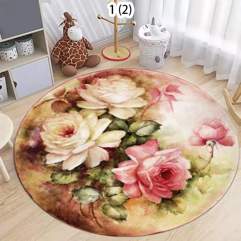 

Cartoon Round Carpet for Children s Reading Area in Bedroom, Bedside Rug in Study, Floor Mat for Home Decoration Bedroom Decor 80cm
