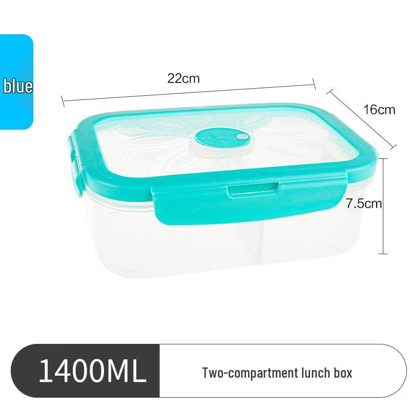 

Yuzhou Double-Compartment Plastic Lunch Box with Utensils, 1400ml