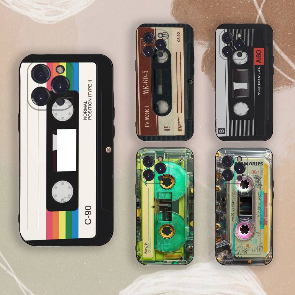 Vintage Cassette Tape Retro Phone Case for iPhone 17 Air 16 15 11 12 14 13 Pro Max Shockproof Cover