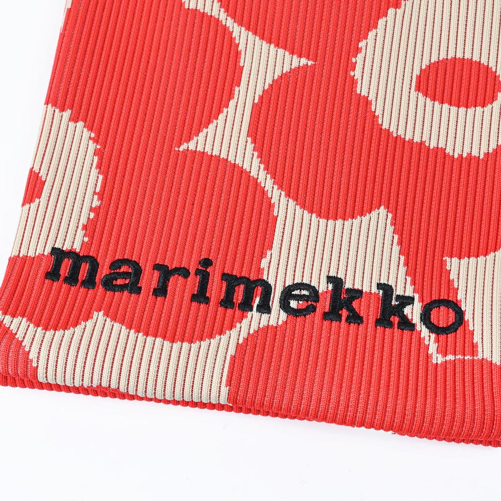 Marimekko Knitted Mini Tote Bag, Unikko Coral Red, 94145 094145 380, Scandinavian Design [Product]