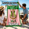 Custom Name Personalized Alpha Kappa Alpha Print Beach Towel, for Trip Camping Beach Party Home Decor, Birthday Gift for Family & Friends