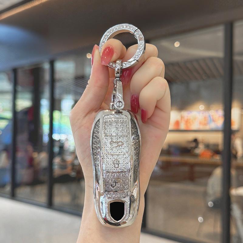 White Diamond Tpu 3 Button For Porsche Panamera Spyder Carrera Macan Boxster Cayman Cayenne 911 970 981 991 Car Key Case Cover