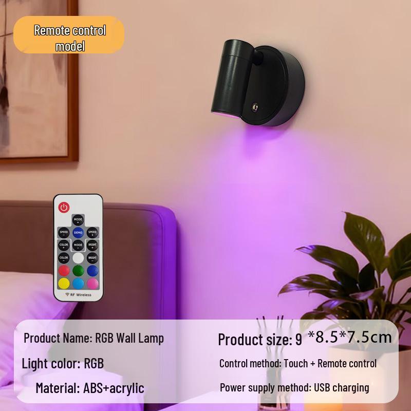 Magnetic COB USB Wall Light: Wireless Charger, LED Spot & Downlight for Bedroom & Paintings