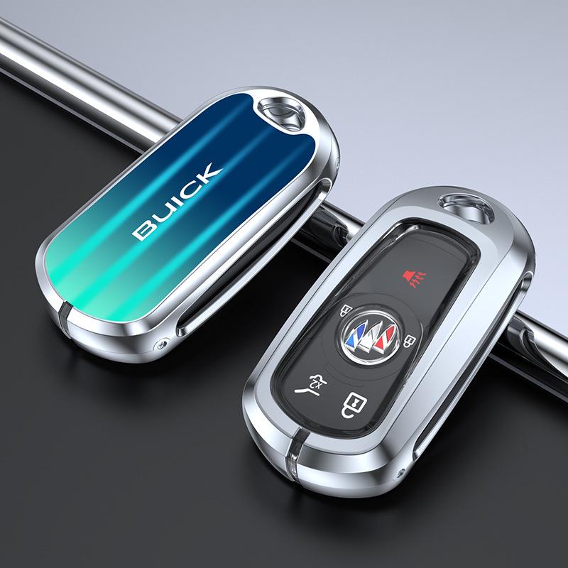 Buick LaCrosse Excelle Zinc Alloy Key Chain Cover - Protective Silver Moonlight Replacement Case.