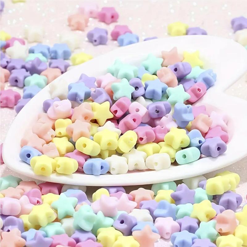 

Heart Shaped Star Acrylic Beads Multi Colored DIY Bracelets Necklaces Craft Accessories Jewelry Supplies 10pcs разноцветный
