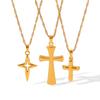 Stainless steel pendant necklace cross necklace women's sweater chain light luxury high-end titanium steel jewelry