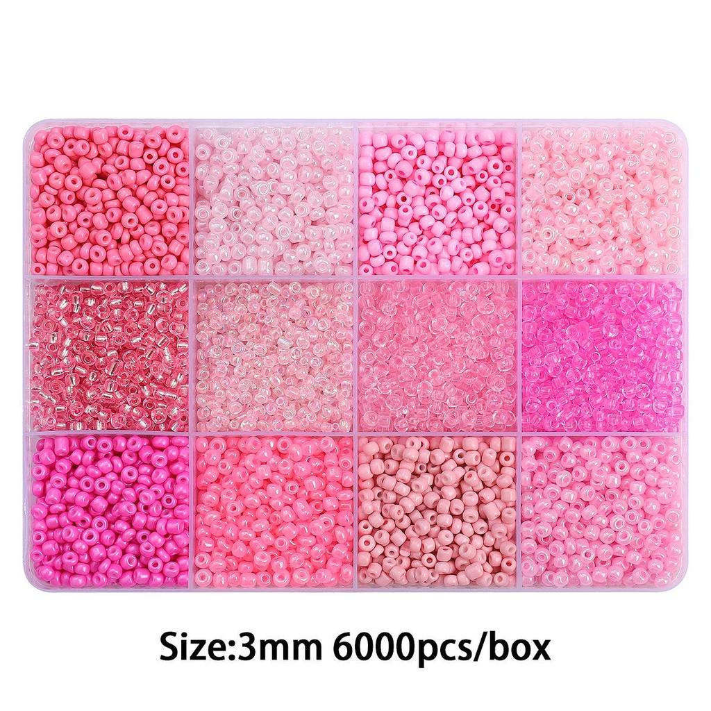12-Compartment 3mm Stringing Seed Bead Set for DIY Necklace & Bracelet Jewelry Making