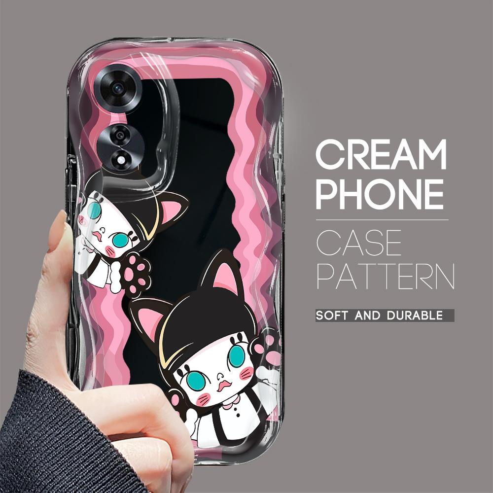 

Для OPPO A12 A15 A38 A58 A60 A76 A92 Reno8 11F 11Pro 12 Realme 10 12Pro 14 C35 C63 Модна Дівчина Кремова Текстура М який Силікон Повне Покриття Захист Камери OPPO A55 5G чорний