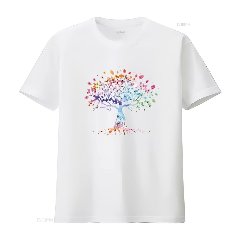 Mens Colorful Life Is Really Good Vintage Unique Tree Art T Shirt Black Medium vintage Washed Comfortable Slightly Casual