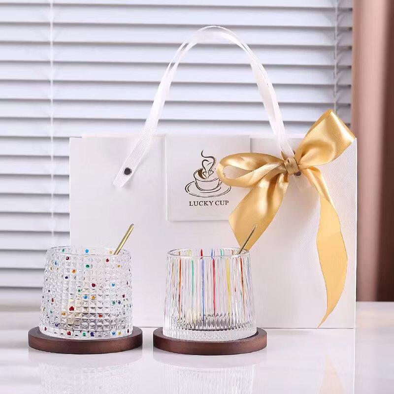 Shangqi Painted Rotating Glass Cup Gift Set