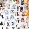 40pcs Pet Life Series Stickers Cat Cartoon Decoration Stickers for Scrapbooking Junk Journal Collage Stickers