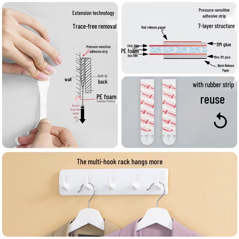 Gaoman Punch-Free 5-Hook Over-Door Organizer