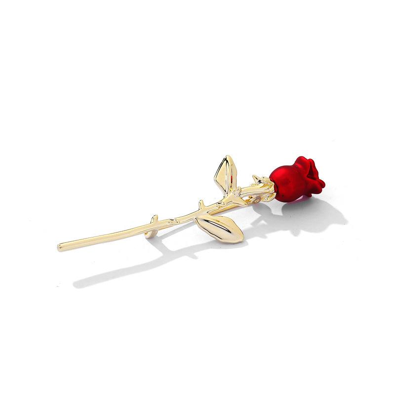 The Little Prince'S Red Rose Brooch Women'S Retro Temperament Pin Brooch Metal Premium Coat With Accessories