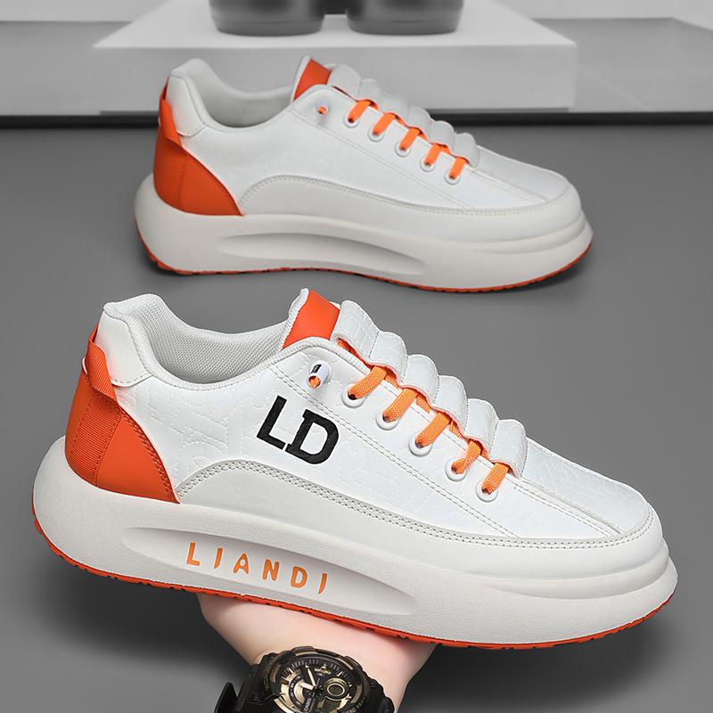 Spring New Thick-soled Men's Board Shoes Fashionable Casual Shoes Work Single Shoes Men's Shoes Leather Youth Trendy Shoes