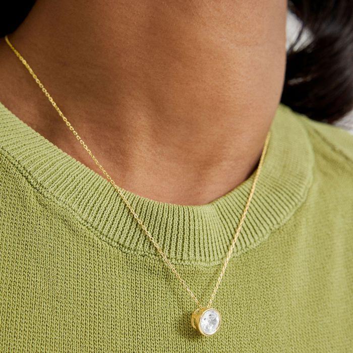 Collier Luxenter argent 925 avec zircon finition en or jaune 18K - Imrak
