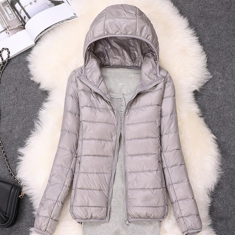 2024 Autumn and Winter New Women's Hooded Light Down Jacket Short Casual Thin Down Jacket Large Size Winter Clothing
