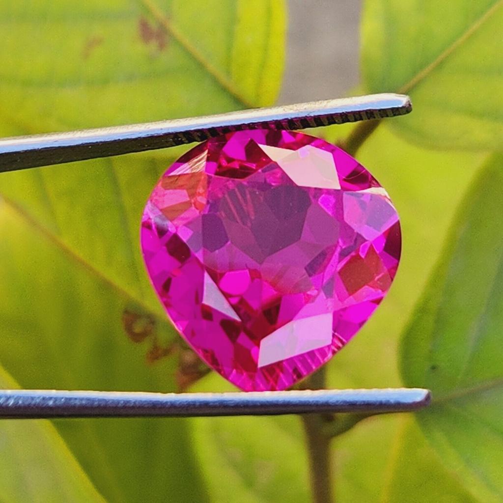 18.20 Ct Natural Pink Padparadscha Certified Gemstone Heart Cut Gemstone