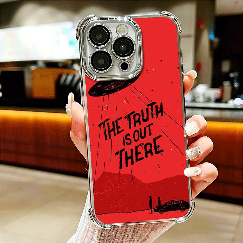 

The X Files I Want to Believe Plating Phone Case For Iphone 16 17 Pro Max Air 16E 14 15 Plus 12 13 Mini Anti-Fall Airabag Cover iPhone 14 Pro