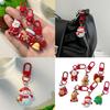 Festival Cartoon Christmas Keychain Set Holiday Party Favor Resin Keyring Gift Stocking Stuffer Accessories