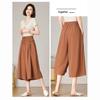 Ice Silk High Waist Wide Leg Capri Pants - Women's Korean Style Loose Fit Summer 2025.