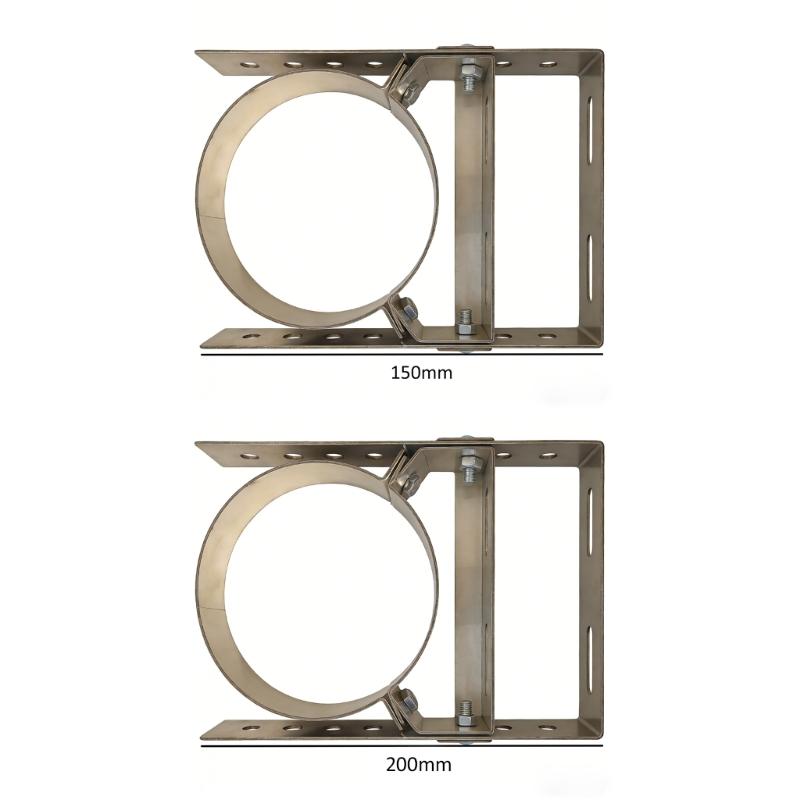 Premium 1.8MM Thick Metal Flue Support Attachment Small Style For Wall Mounting Safety
