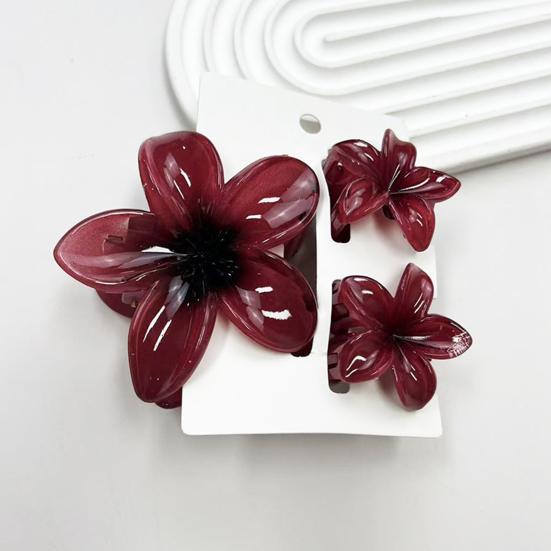 3 buc femei păr clip bomboane flori colorate styling păr gheare spate cap rechin păr clip ușor păr styling instrument