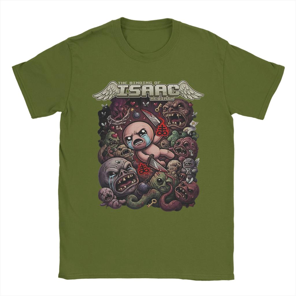 Binding of Isaac Rebirth Pixel Art Fan Unisex T Shirts Vintage Tee Shirt Short Sleeve Crew Neck TShirt 100 Cotton Gift Tops