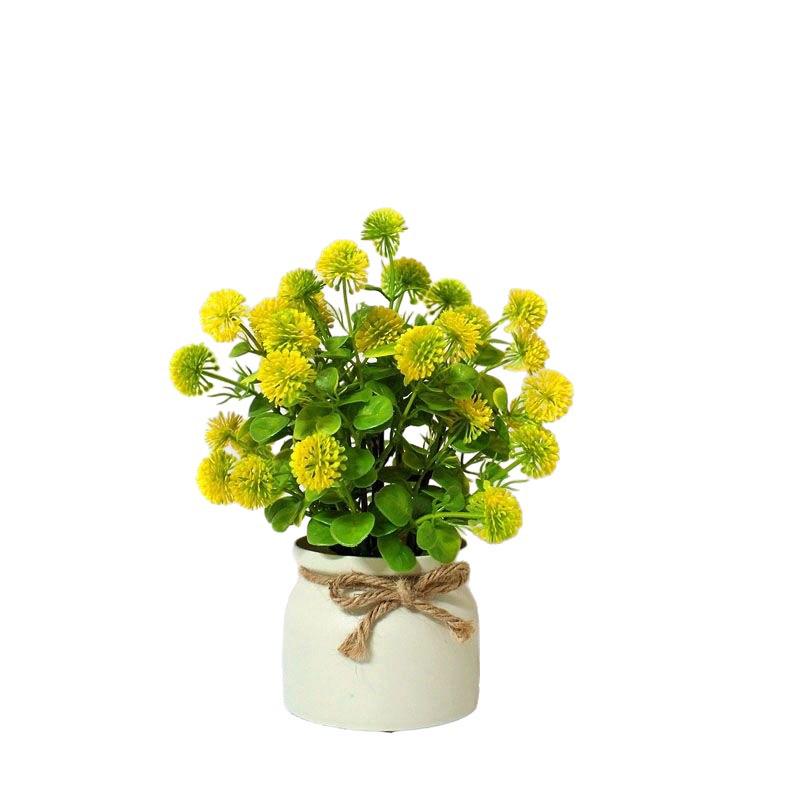 Nordic Potted Plant Ornament - Minimalist Artificial Flower Arrangement for Office & Home Decor