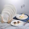 Zhi Shi 8-inch Round Ceramic Deep Dumpling Plate Set