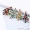 Retro Party Fashion Crystal Woman Gift Christmas Tree Lapel  Pins Brooches Jewelry