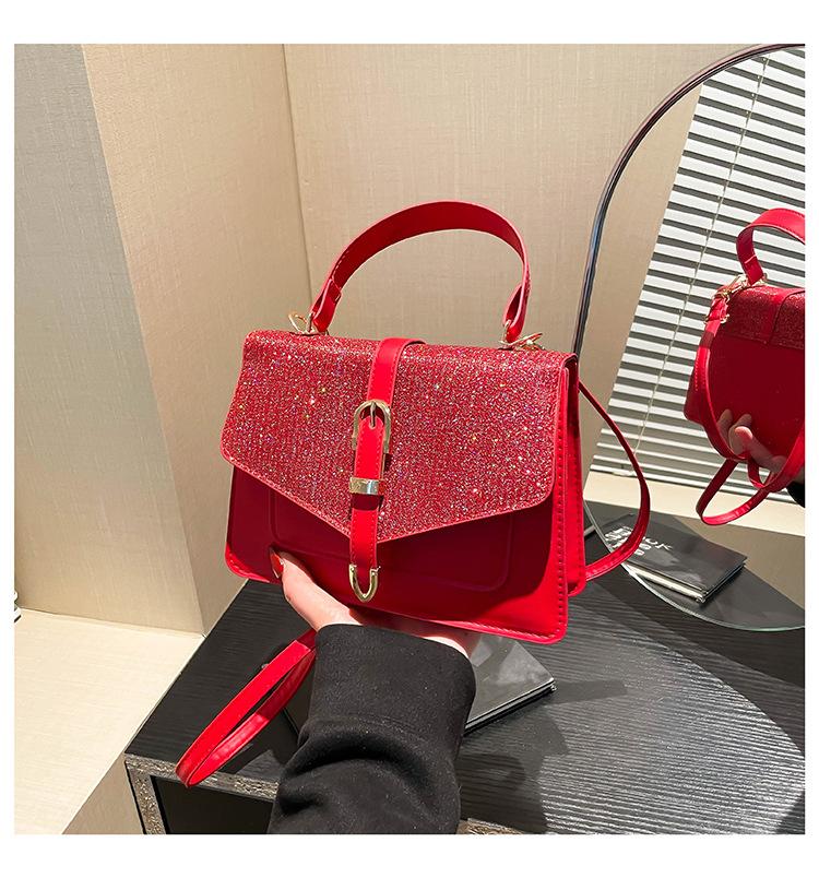 Popular Fashion Single Shoulder Oblique Span Small Square Bag Retro Foreign Style Women's Bag 2025 New Spring Texture Korean Version Handbag