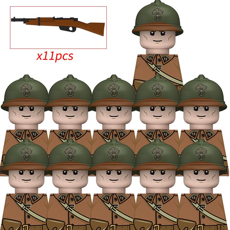 

Военный Солдат Вторая мировая война Фигурки Армии Строительные блоки Шлем Оружие Аксессуары Дети для Игрушки Подарки