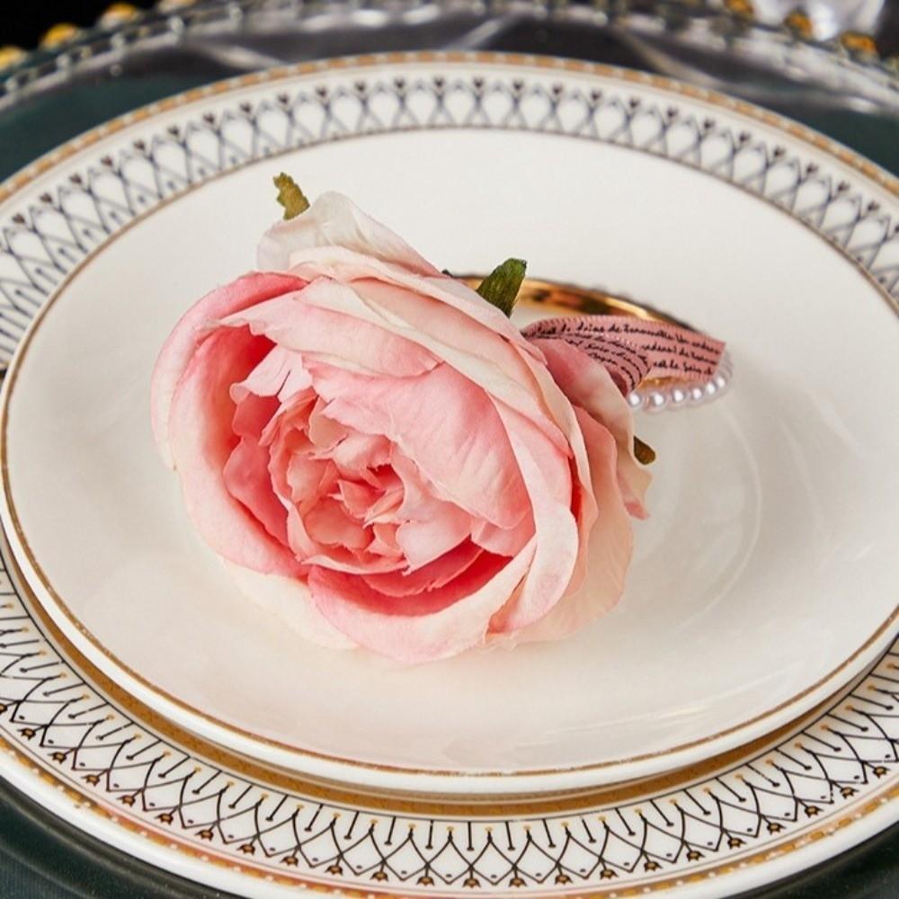 Zinc Zinc Alloy Electroplated Western-style Napkin Buckle Elegant Forest Style Napkin Ring  Valentine's Day