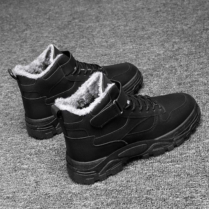 Winter New Snow Boots Men's Korean Version Trendy Casual Versatile Velvet Thickened Thermal Cotton Boots British Style Tooling Boots