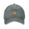 Espana Hiszpania Z Hiszpańską Flagą Mężczyźni Kobiety Czapki Baseballowe Tarcza Teksturowane Sprane Postarzane Czapki Czapka Vintage Outdoor Snapback