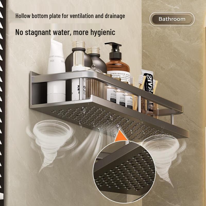 JINGRUIXIANG Wall-Mounted Stainless Steel Bathroom Shelf