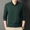 New Spring Autumn Fashion Casual Loose Polo Collar Stripe Shirt Spliced Knit Men's Oversized Fake Two Piece Top